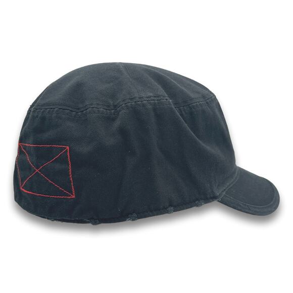 Army Cadet Hat Distressed Round Top BDU Baseball Castro Cap With Zippered Pocket - Picture 6 of 9